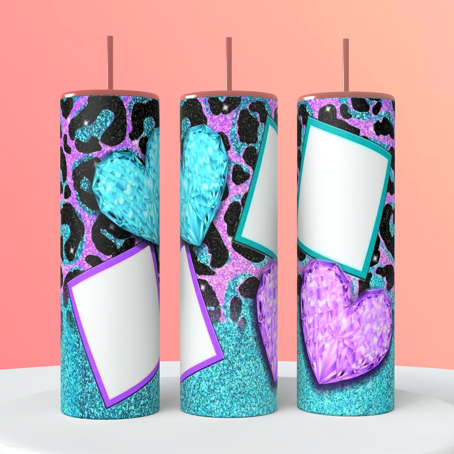 Print Heart Photo Tumbler