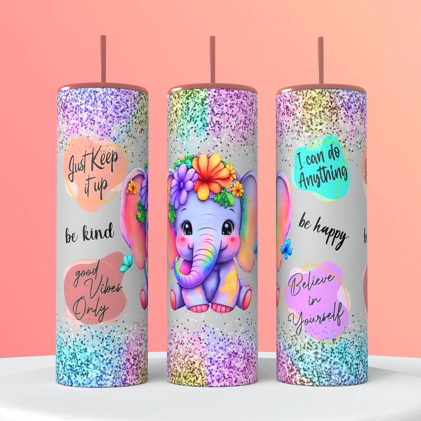 Motivational Elephant Tumbler