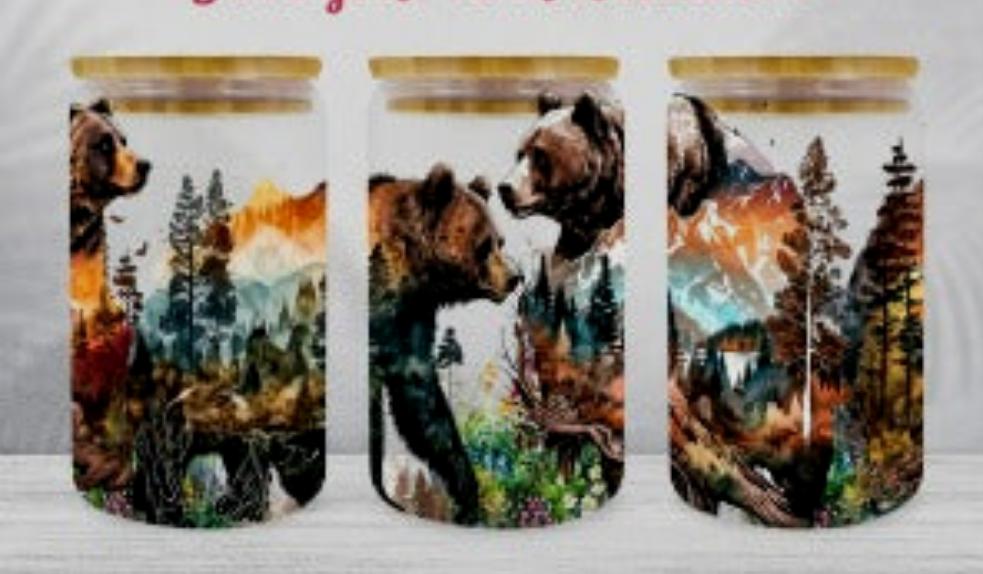 Brown Bear-Glass Can Tumbler