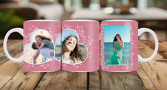 Pink Glitter Photo Mug