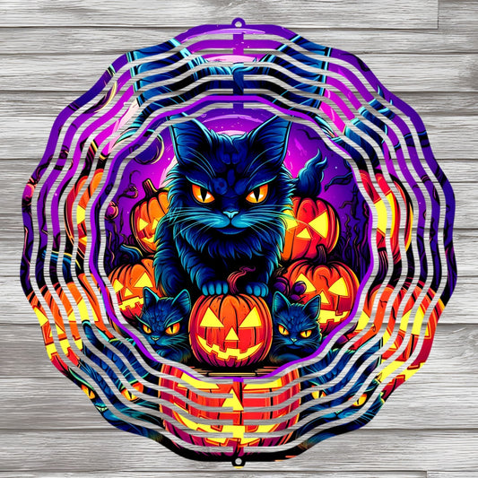 Scary Cat Wind Spinner