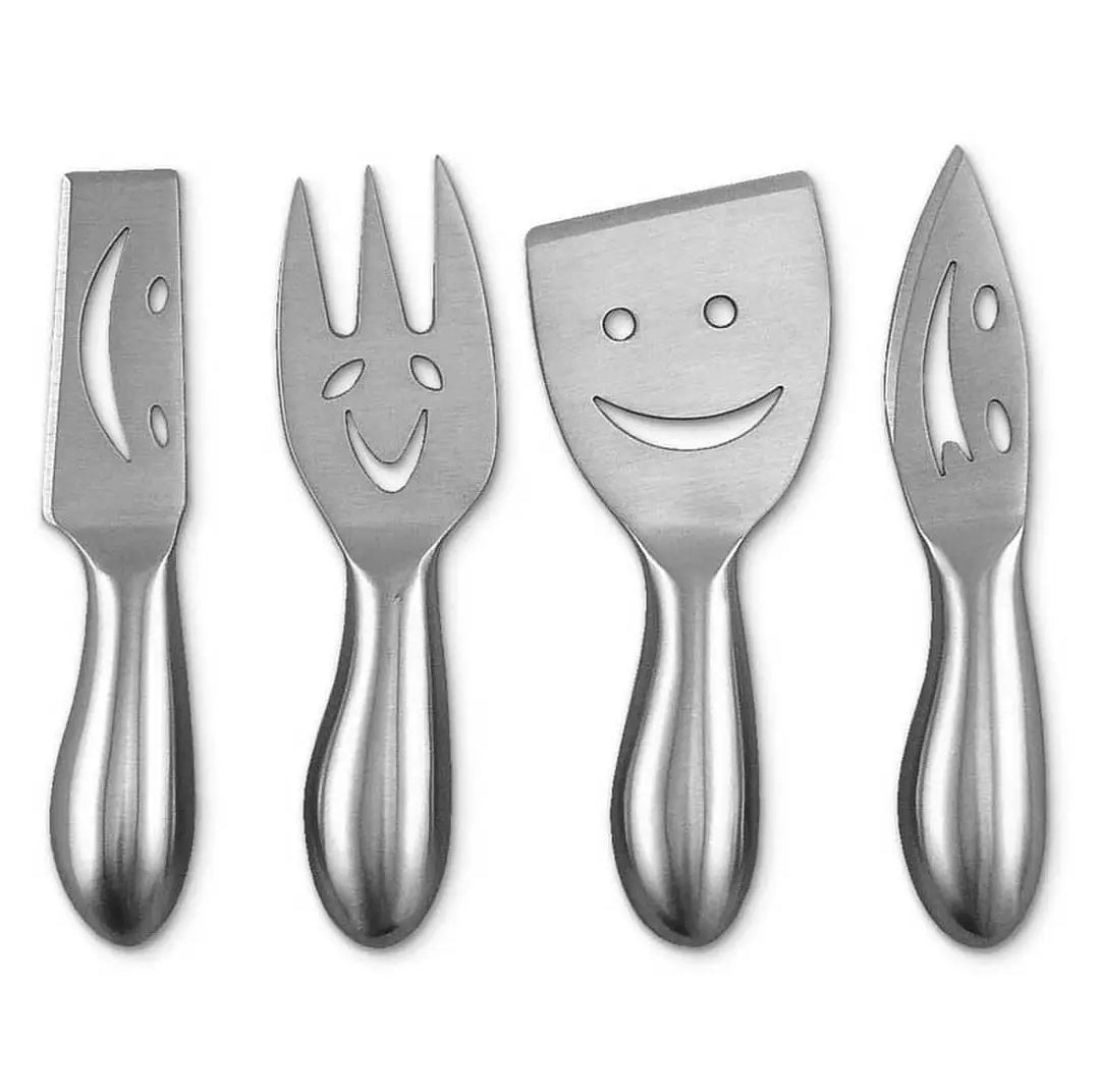 Smiley Face Cheese Knife Set of 4