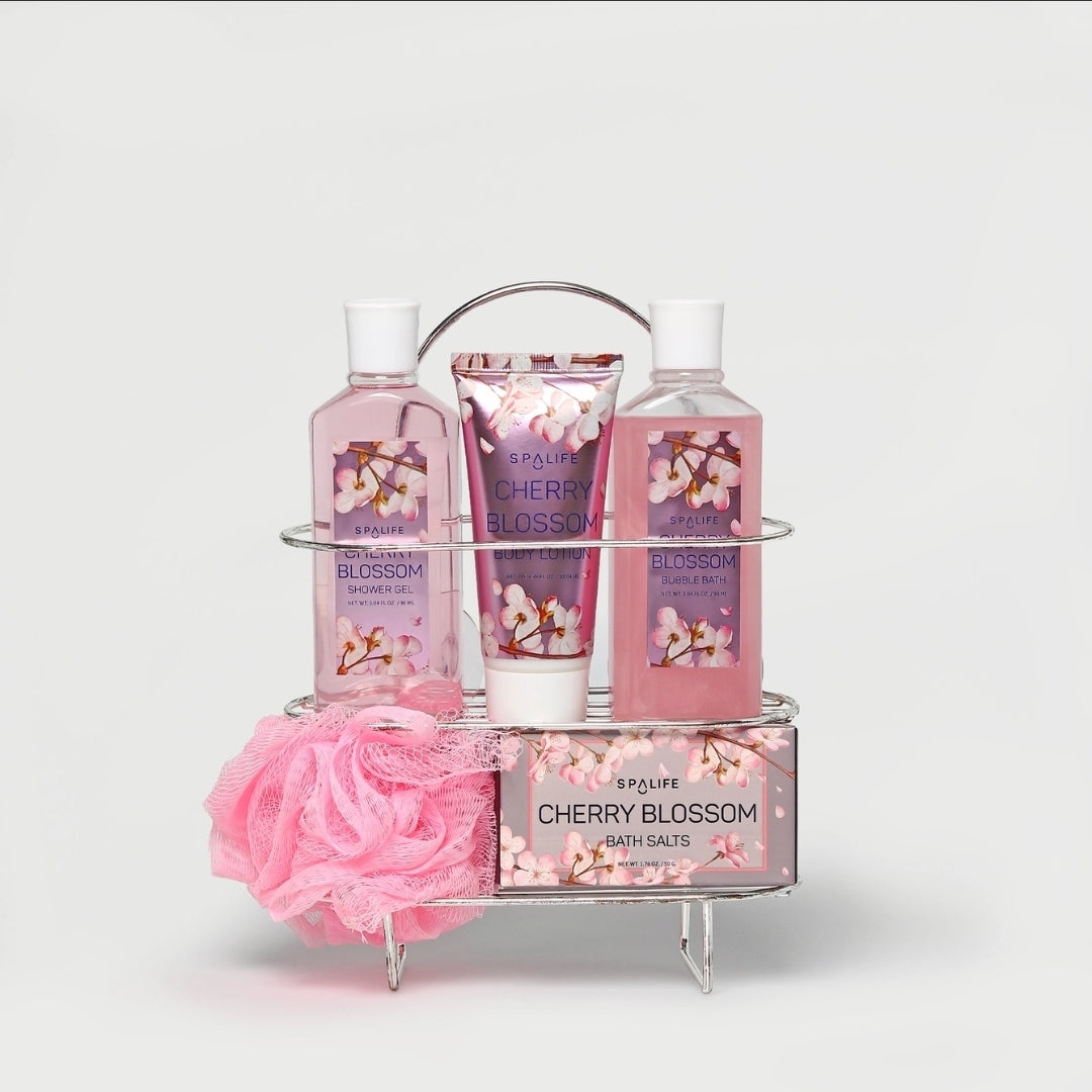 5 Pc Cherry Blossom Shower Caddy
