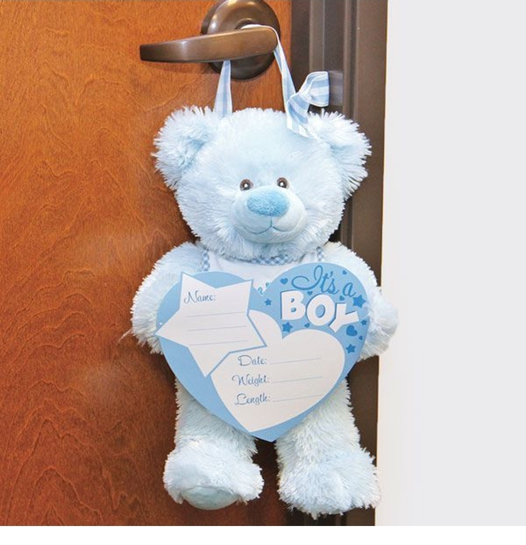 Baby Announcement Bear with Board and Markers