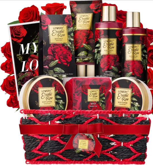 13 Piece, Exotic Rose Bath Set
