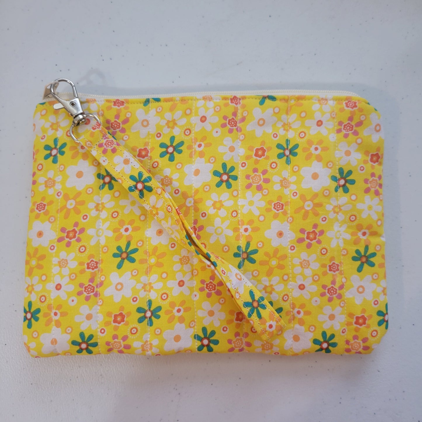 Quilted Zippered Pouches with Strap