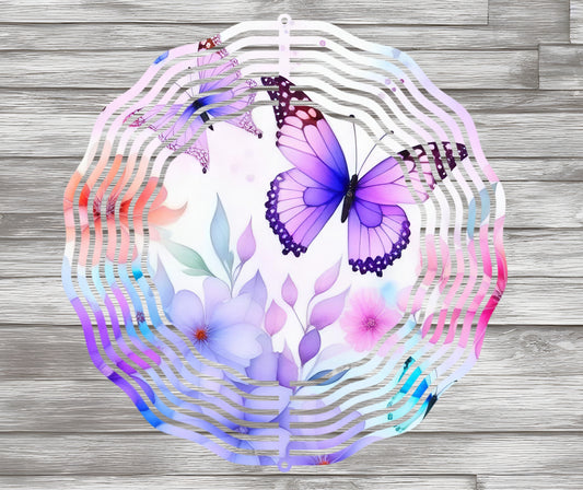 Pastel Butterfly Wind Spinner