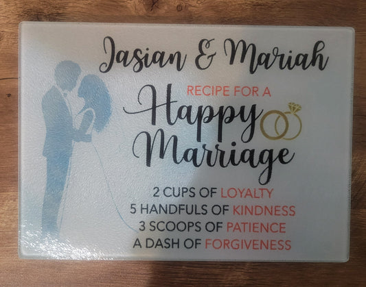 Recipe for a Happy Marriage Cutting Board