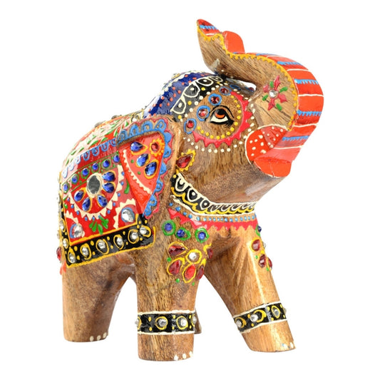 Hand Painted Wood Elephant