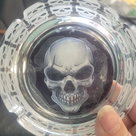 Glass Round Ashtray Assortment GLOW IN DARK