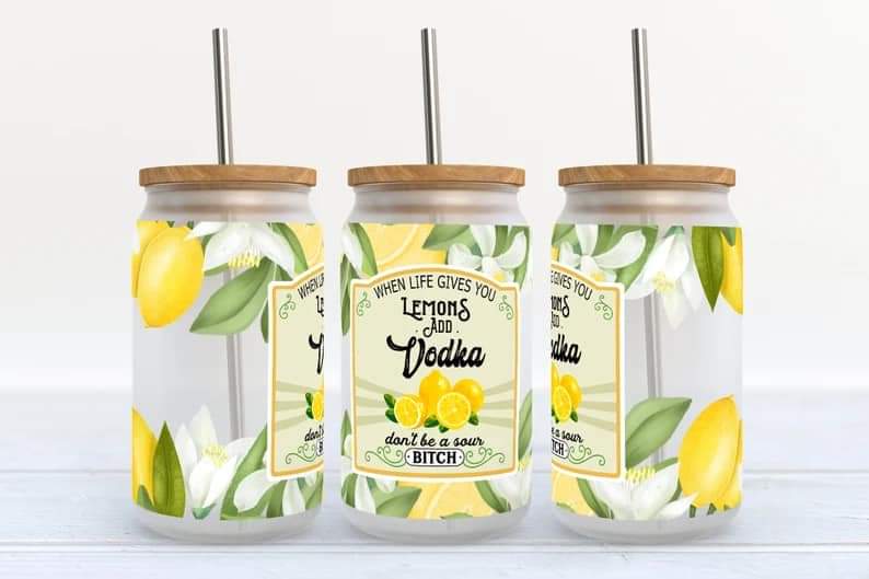 Lemons and Vodka Glass Tumbler